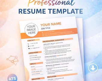Plantilla de CV Word / Plantilla de CV compatible con ATS 2026 / Personalizable profesional / Descarga instantánea