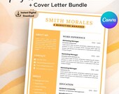 Editable Canva CV Resume 2026 | ATS Friendly Resume Template | Cover Letter & References Included