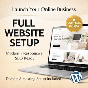 Build a professional WordPress website, full setup & design, business website, blog or ecommerce