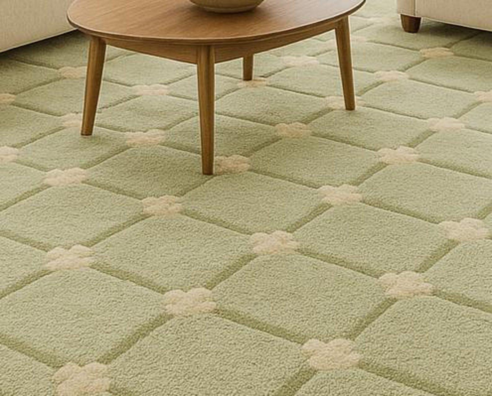 Sage Green Trellis Rug, Modern Geometric Wool Area Rug, Minimalist ...