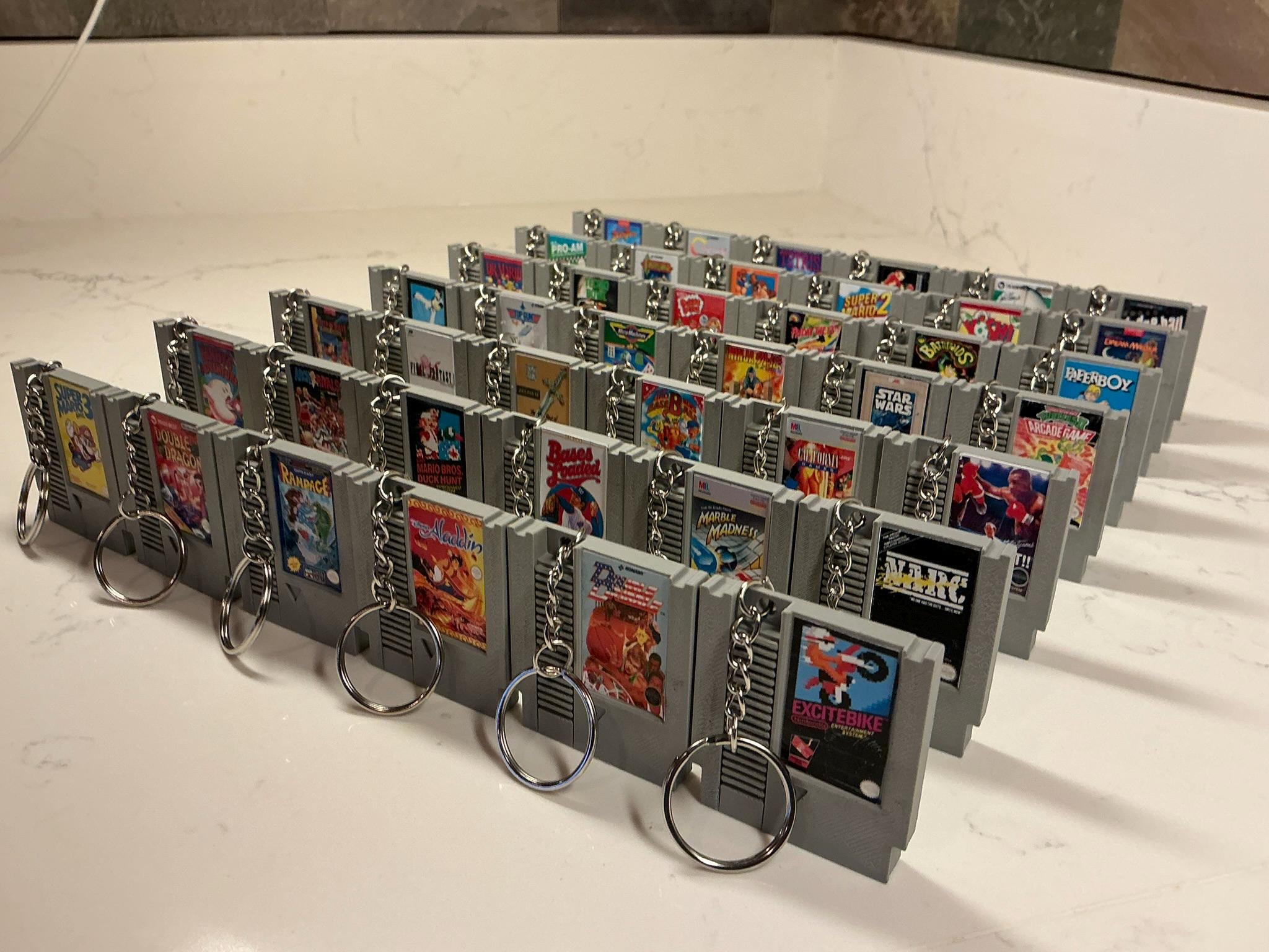 Nintendo NES Mini Cartridge Keychains | Retro Gaming Collectibles | Gamer Gear & Everyday Accessories product image