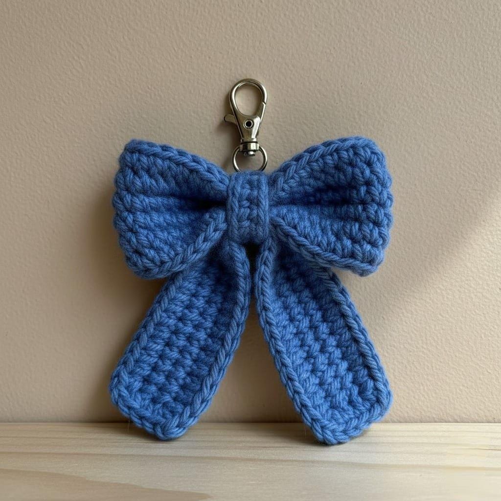 Simple Crochet Ribbon Keychain Crochet Ribbon Bow Keychain Pattern | Easy Amigurumi (PDF) - Etsy
