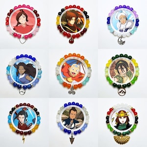 Avatar The Last Airbender Inspired Beaded Charm Bracelet | Anime Cartoon Elemental Friendship Jewelry