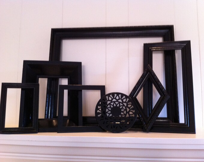 Vintage Black Frames Funky Home Decor Unique Frames Wall of Etsy