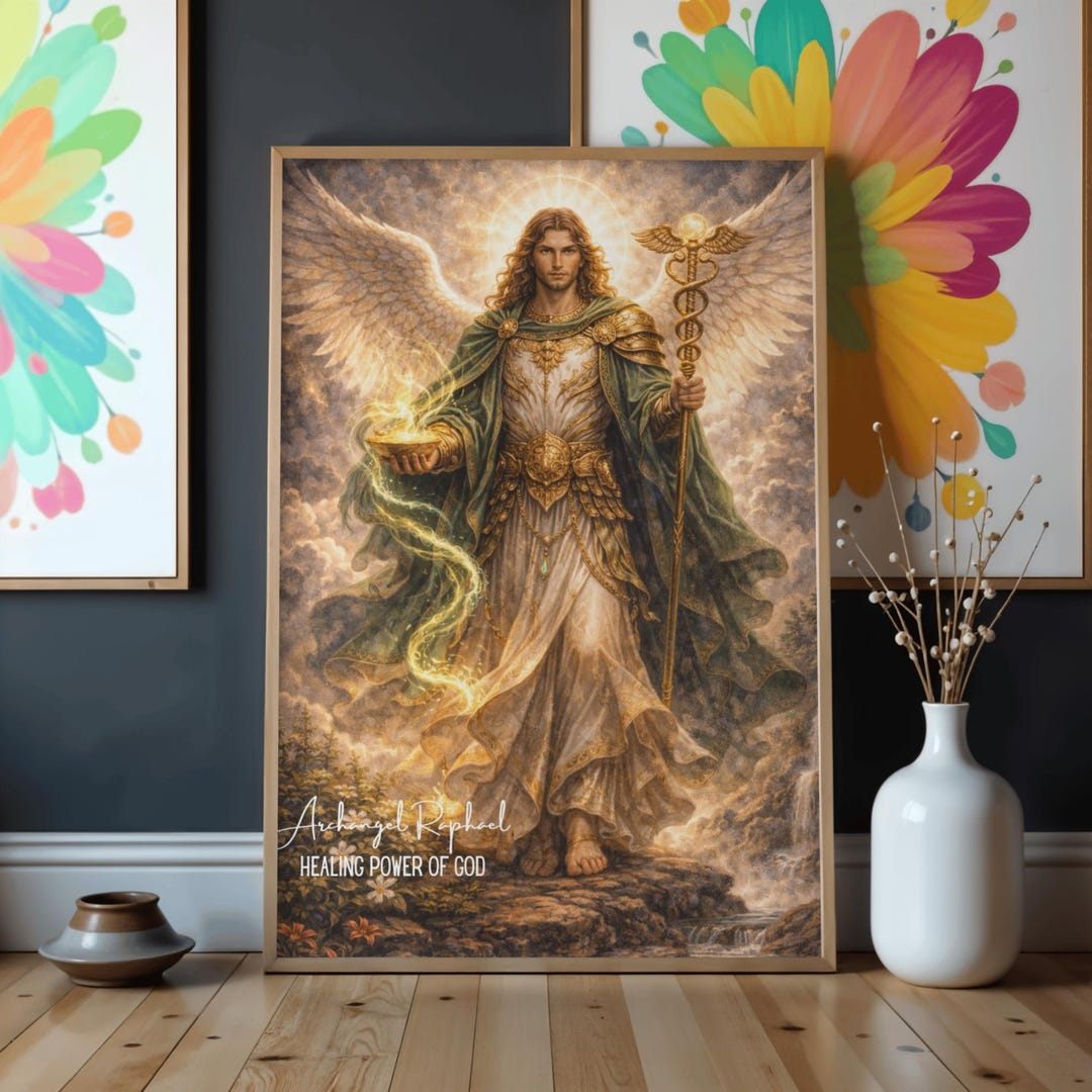 Archangel Raphael Digital Download Art, Christian Angel Printable ...