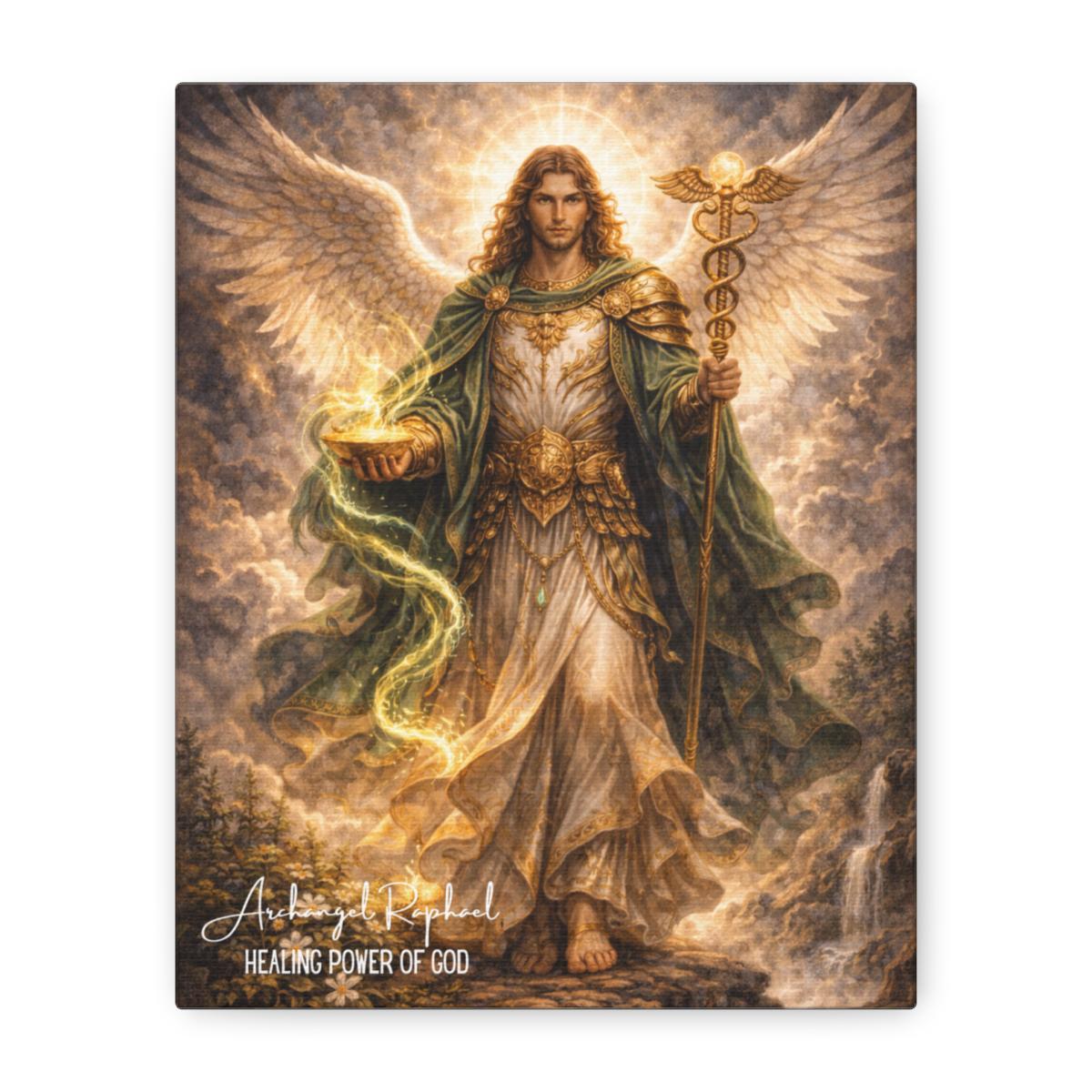 Archangel Raphael Canvas Wall Art, Saint Raphael Angel Decor, Christian ...