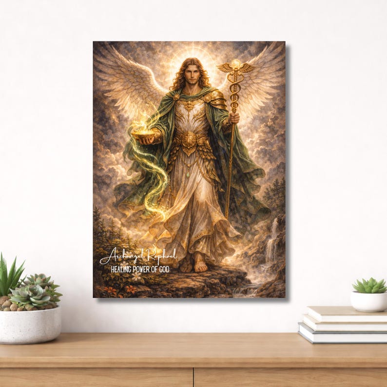 Archangels Michael Ariel Raphael Uriel Raguel Art Set, Christian Angel ...