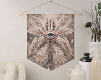 Estandarte de banderines de serafines, decoración bíblica de ángeles para pared, estandarte colgante espiritual cristiano