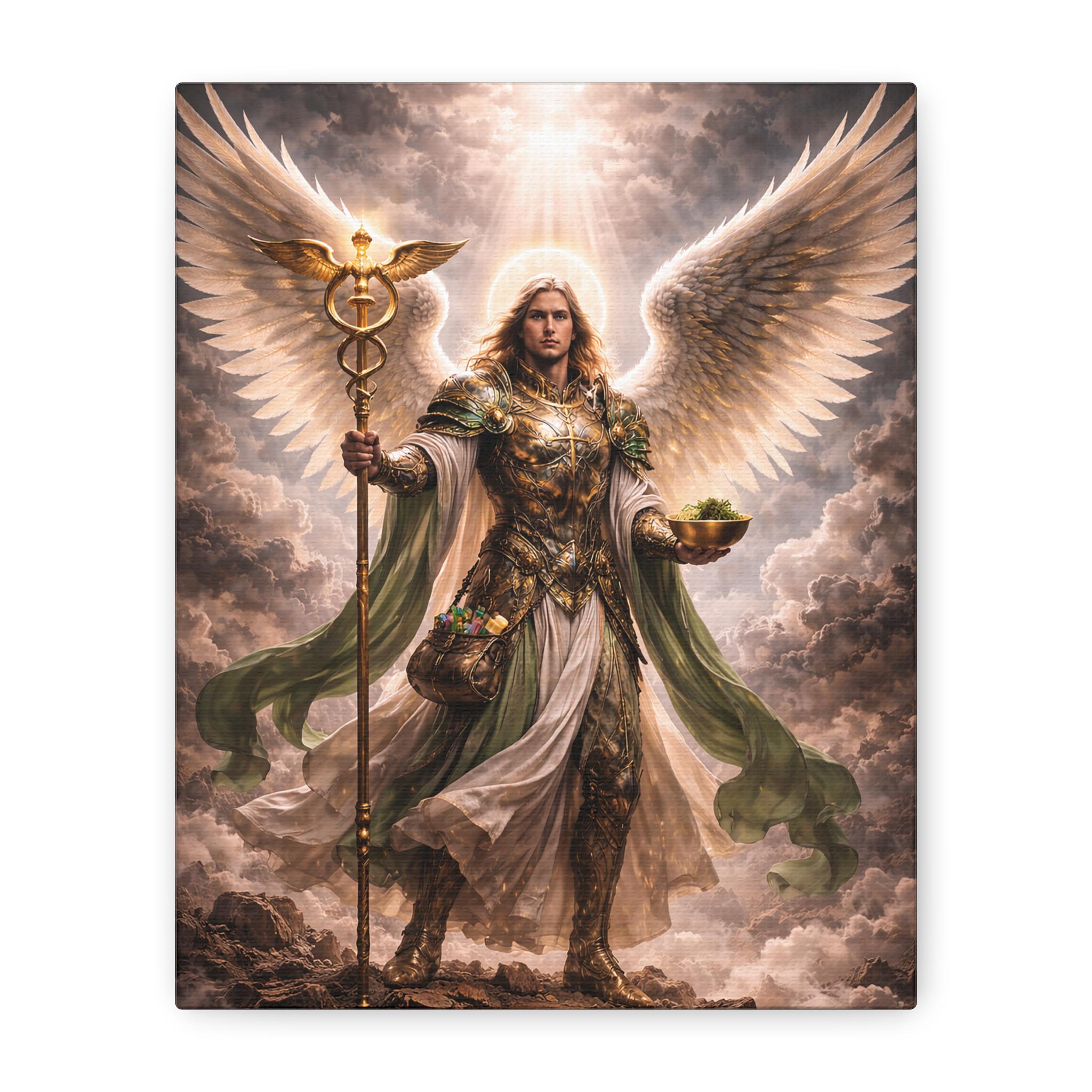 Archangel Raphael Canvas Wall Art, Saint Raphael Angel Decor, Christian ...