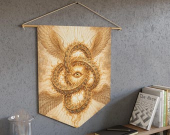 Estandarte dorado de Ofanim, decoración bíblica de ángel para pared, colgante de ángel de la rueda celestial, decoración espiritual cristiana