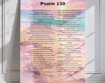 Lienzo decorativo con el versículo bíblico del Salmo 139, decoración bíblica motivacional, regalo cristiano para inauguración de casa.
