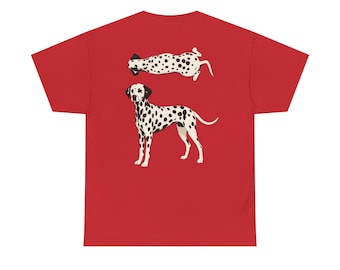 EU - Dalmatian Illustration Tee | Spotted Dog Artwork, Back Print
