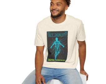 Personalized Alt Reality Digital Dreams T-Shirt | Cyberpunk Neon Human Silhouette