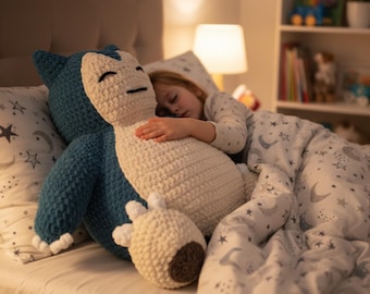 Wzór na szydełkowanie gigantycznego Snorlaxa: samouczek na pluszowego amigurumi (pobierz plik PDF)