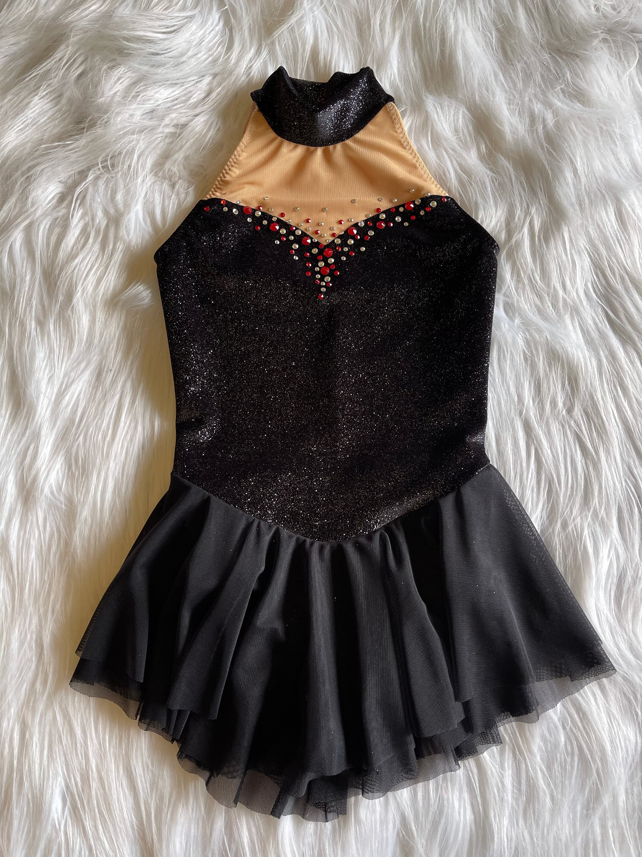 Black Gold Figure Skating Dress - Etsy