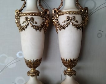 Two alabaster vases, unique pieces