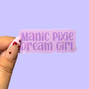 Manic Pixie Dream Girl Sticker | Movie Trope, Purple, Quirky, Funny