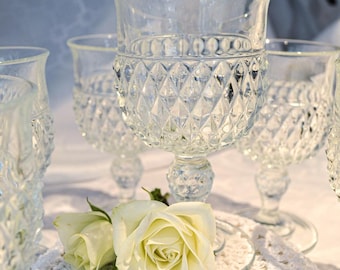 Diamond Point Wasserkelch von Indiana Glass Co