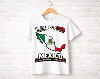 Shirt WK voetbal 2026 Mexico voetbal cadeau voetbalfan supporter katoenen T-shirt shirt Mexico VS XL S