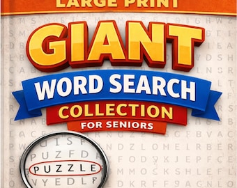 100 Easy Large Print Word Search for Seniors , Relaxing Brain Games, Memory care, Printable PDF, One Puzzle Per Page, Answer Key Included