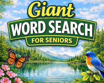 Word Search for Seniors | 100 Large Print Nature Puzzles | Printable PDF Instant Download