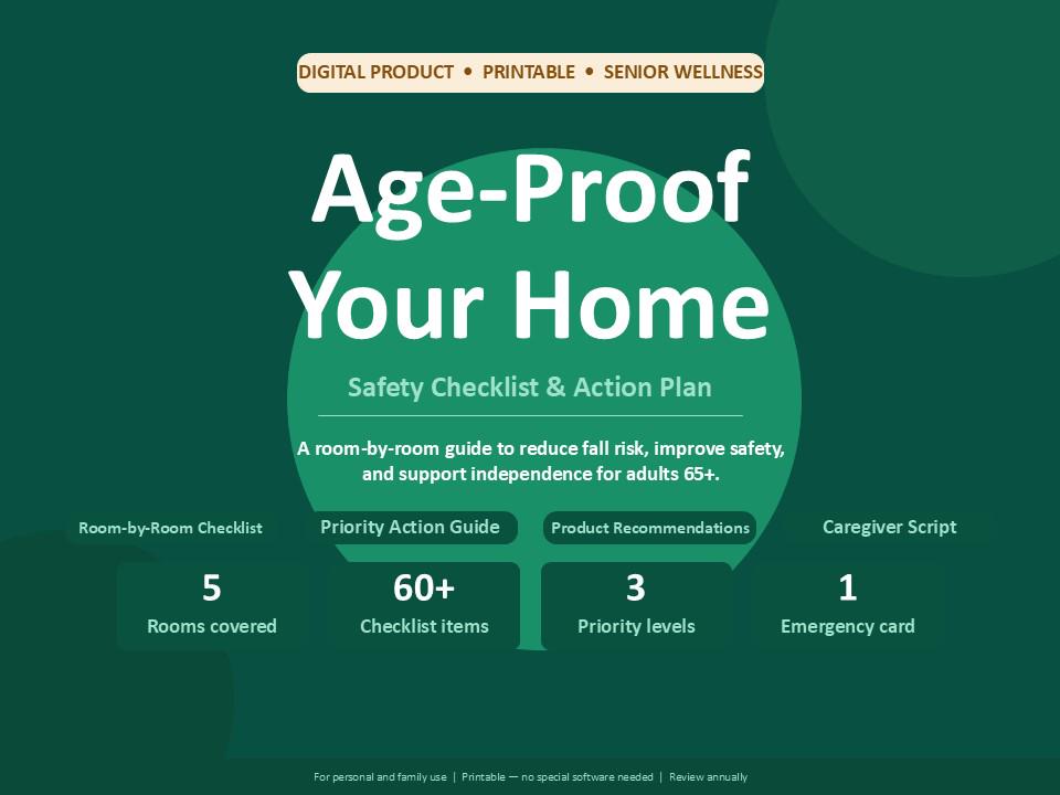 Home Safety Checklist for Seniors | Printable Fall Prevention Guide ...
