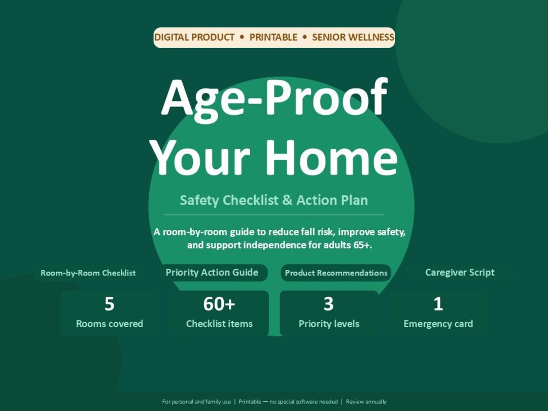 Home Safety Checklist for Seniors | Printable Fall Prevention Guide ...