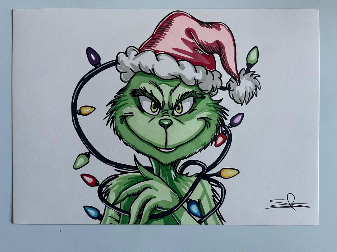 Drawing of the Grinch - Etsy