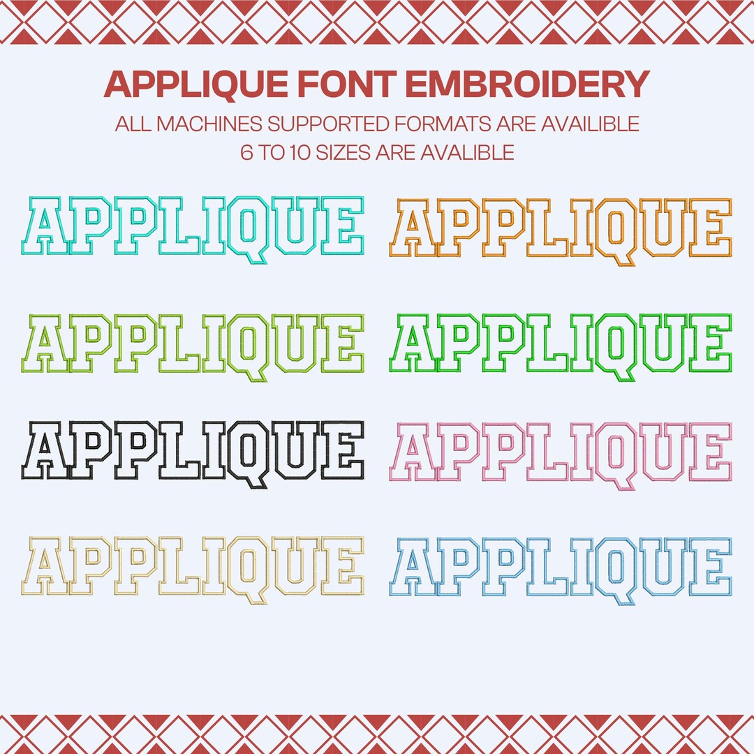 Applique Embroidery Font, Applique Alphabet, Machine Embroidery Design ...