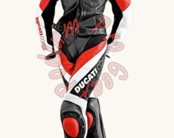 Ducati Corse Leather Motorcycle Racing Suit – Professional Biker Gear-Motorcycle accessories