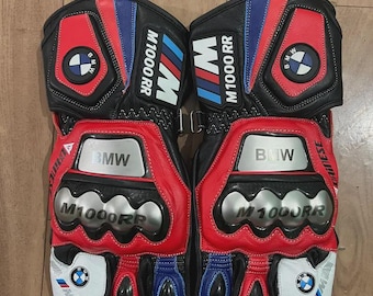 BMW M1000RR Racing Gauntlet Gloves – Kangaroo Leather Motorcycle Gear-Motorcycle accessories