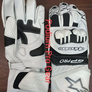 Alpinestars DP Pro Weiß und Schwarz Handschuhe - Professionelle Lederausrüstung
