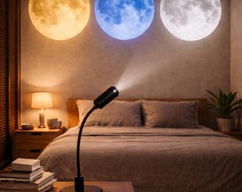 USB-LED-Mondprojektorlampe – 360°-Himmel- und Mondprojektion | Dekoratives Nachtlicht für Schlafzimmer, Hochzeiten und Fotos