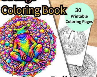 Adult Coloring Book PDF | Surreal Mandala Animals | Printable Coloring ...