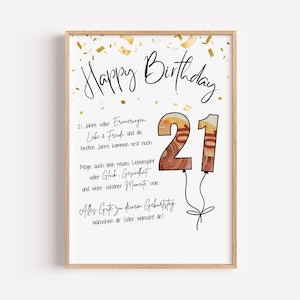 21st Birthday Money Gift - Printable Gift Idea Download - Last Minute DIY - 21 Years Old - Gift Certificate Template Card - Giving Money