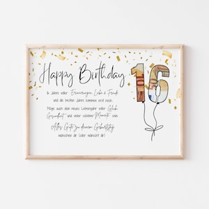 Regalo in denaro per il 16° compleanno per ragazze e ragazzi, modello di biglietto di auguri stampabile per il 16° compleanno, regalo dell'ultimo minuto, confezione regalo con denaro | PDF