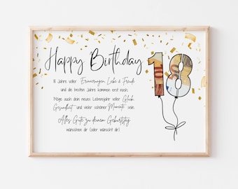 18th Birthday Money Gift for Girls and Boys, 18th Birthday Card Template for Printing, Last Minute Gift, Money Packaging | PDF