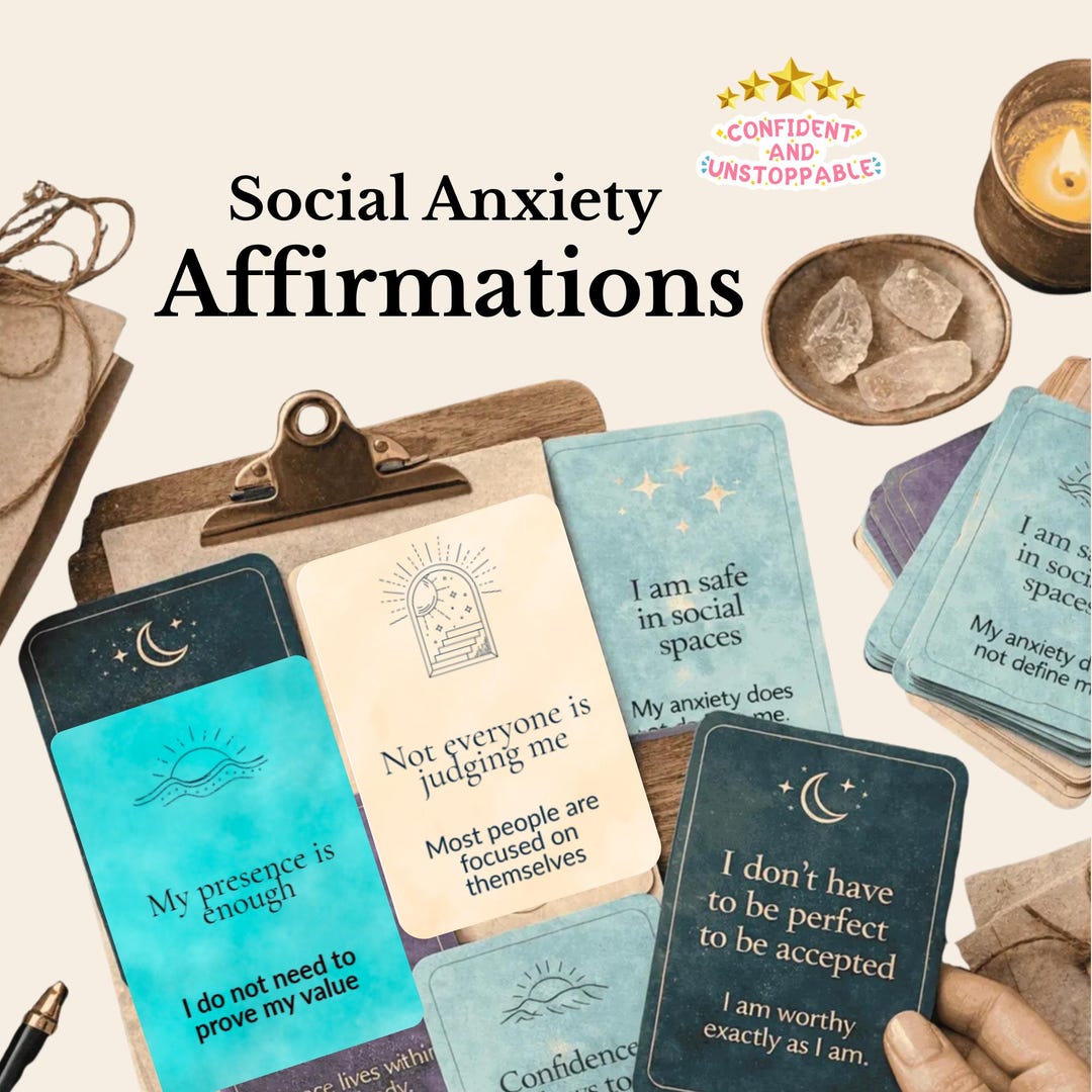 Social Anxiety Affirmation Cards | Self-confidence, Mental Health ...