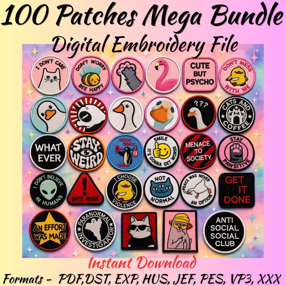 Pattern Patches 100pcs Digital Patches Embroidery Files, Pattern Patches, Bundle ...