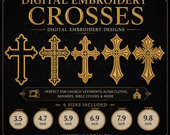 Archivo de bordado digital de cruces, descarga instantánea, archivo, patrón, Dst Jef Hus, etc.