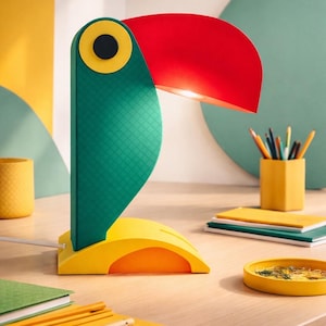 Lámpara de mesa con forma de loro tucán, luz nocturna LED, decoración para el hogar, luz de noche para niños, lámpara bonita