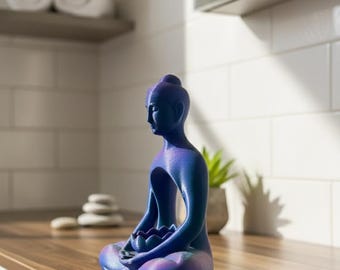 3D gedruckt mehrfarbiger Räucherstäbchenhalter und Kerzenhalter, meditierende Figur Design, moderne Wohnkultur, spirituelles Zen Geschenk, Buddha Decor,