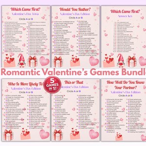Pacote de Jogos de Dia dos Namorados para Casais, 5 Jogos Divertidos para Imprimir para Encontros Românticos, Jogos para Festas Românticas, Download Instantâneo, Atividades para Casais