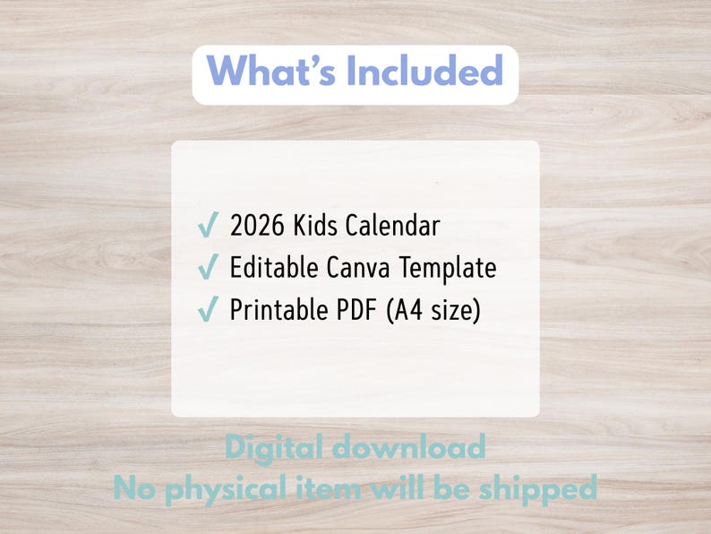 Editable 2026 Monthly Calendar, Cute Printable 2026 Planner for Kids ...