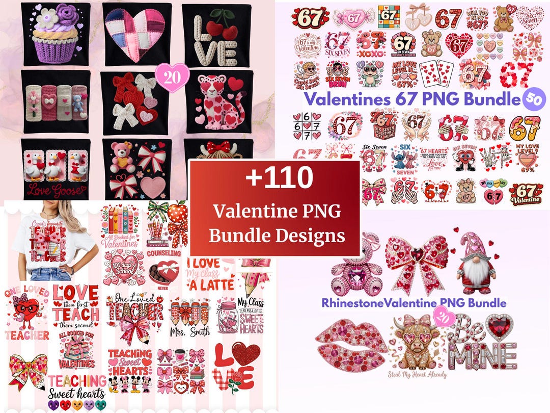110+ Valentines Day PNG Bundle, Valentine Mega Bundle Png, Valentine ...