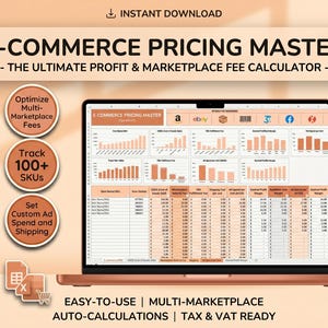 E-commerce Pricing Calculator | COGS, Profit Margin, Fees Tracker (Excel Template)