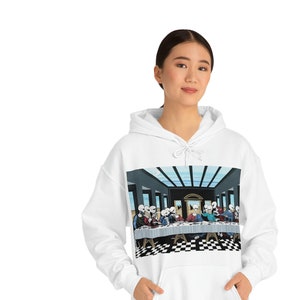 Alien shirt Unisex Heavy Blend The Last Supper Hooded Sweatshirt alien art image 3