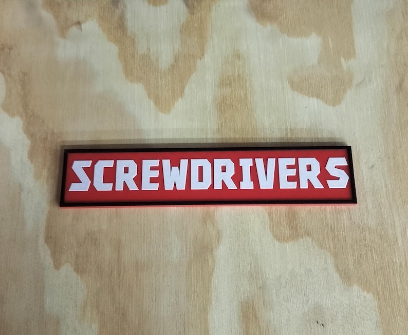 Screwdriver Lettering Custom Craftsman-inspired Workshop Nameplates - Magnetic or Screw Mount ...