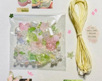 Studio Ghibli Inspired DIY Bracelet Kit, Kiki Style Charm Bead Set, Handmade Jewelry Making Kit, Cute Cottagecore Beads, Gift for Her