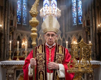 Báculo episcopal de latón hecho a mano de 183 cm (72 pulgadas): bastón ceremonial ornamentado y objeto de colección religiosa.